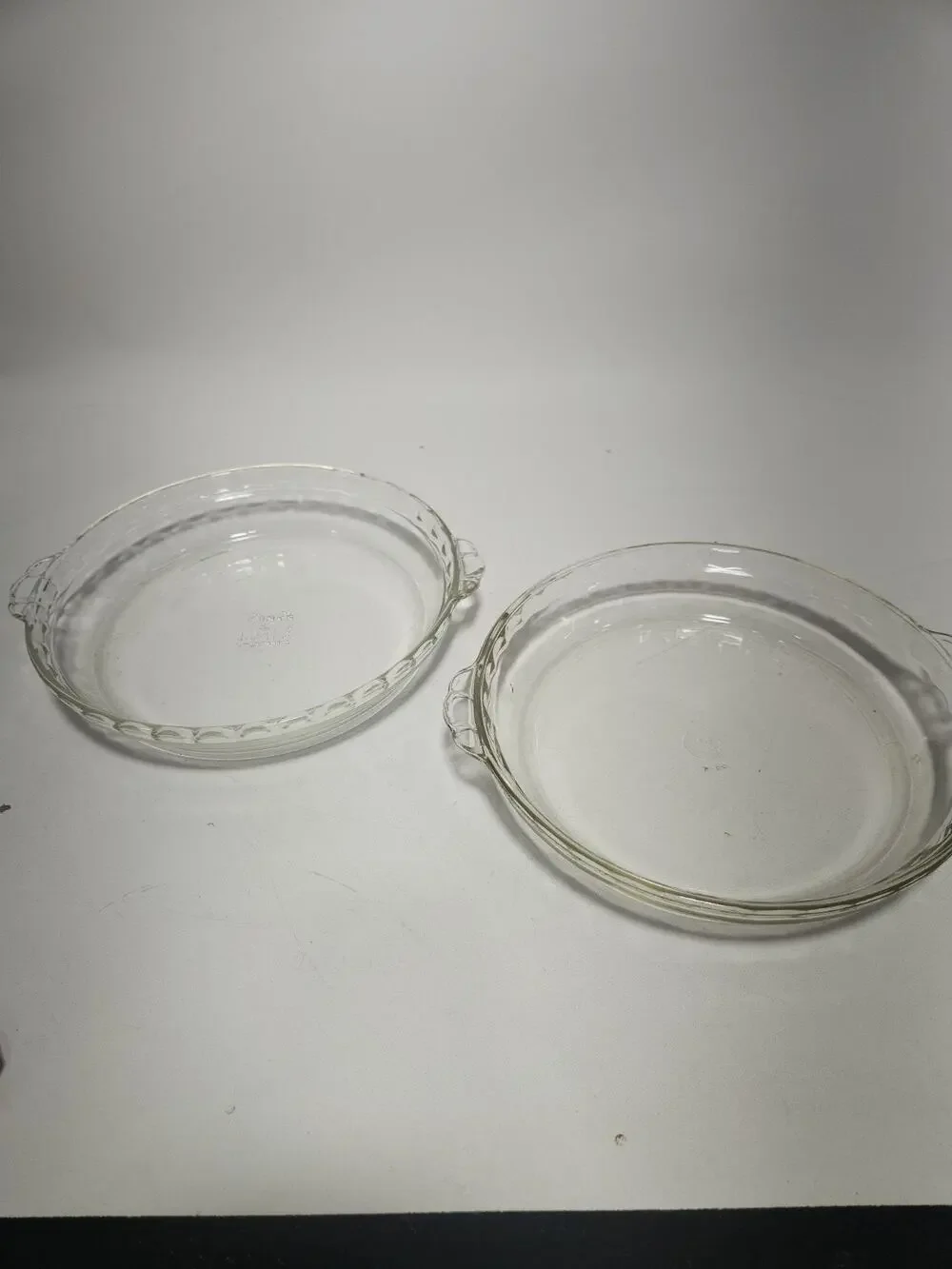 Vintage Pyrex 229 Clear Glass Pie Plates Set of 2 Flavor Saver Baking Dishes